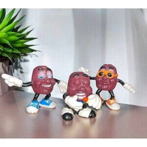 Vintage 1987 Set of 3 California Raisins Figures CalRad Series One (29)